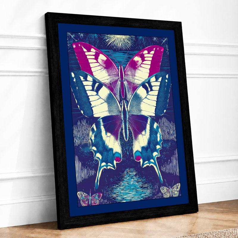 Celestial Butterfly Modern - Print, A3 - 42.0 x 29.7 cm, Black