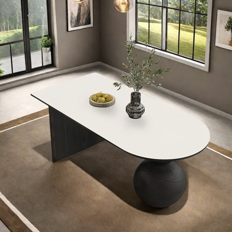 Table de salle à manger en bois massif fritté, Blanc, H 29,53 po x L 70,87 po x l 31,5 po
