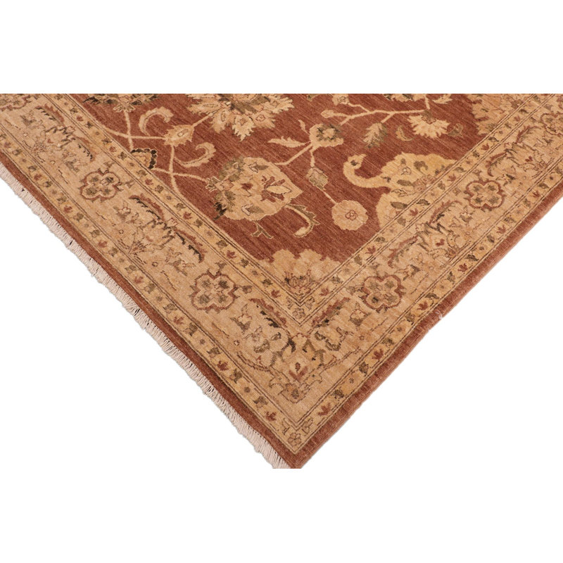 Tapis brun en laine noué à la main 7 pi 11 po x 9 pi 2 po Baccio Moroccan