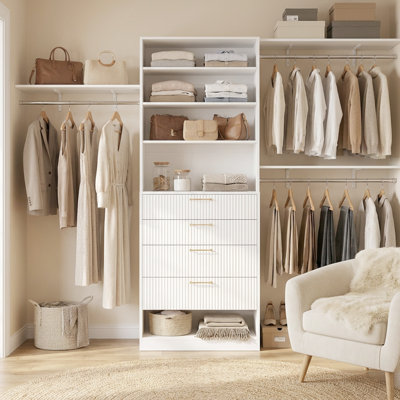 Closet System with Drawer and Shelves