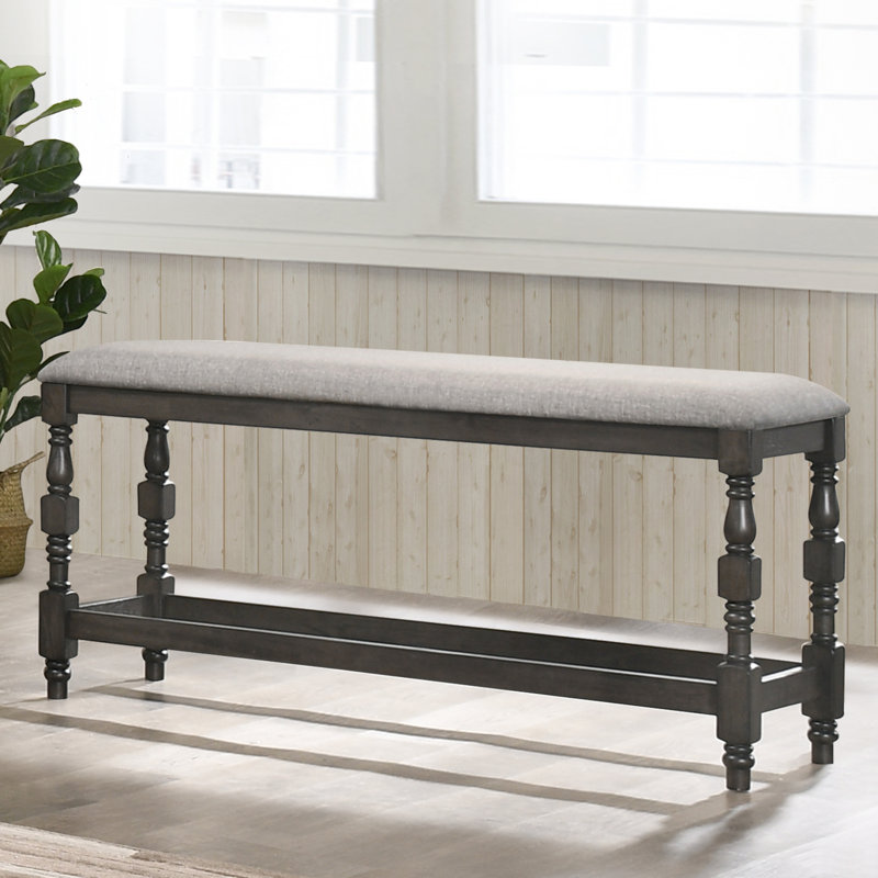 Banc à hauteur de comptoir Holtzclaw, Gris, Gris clair
