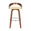 Tabouret de bar pivotant à hauteur de comptoir ou de bar avec dossier bas ouvert en similicuir et bois-41670447-62257034-80824321