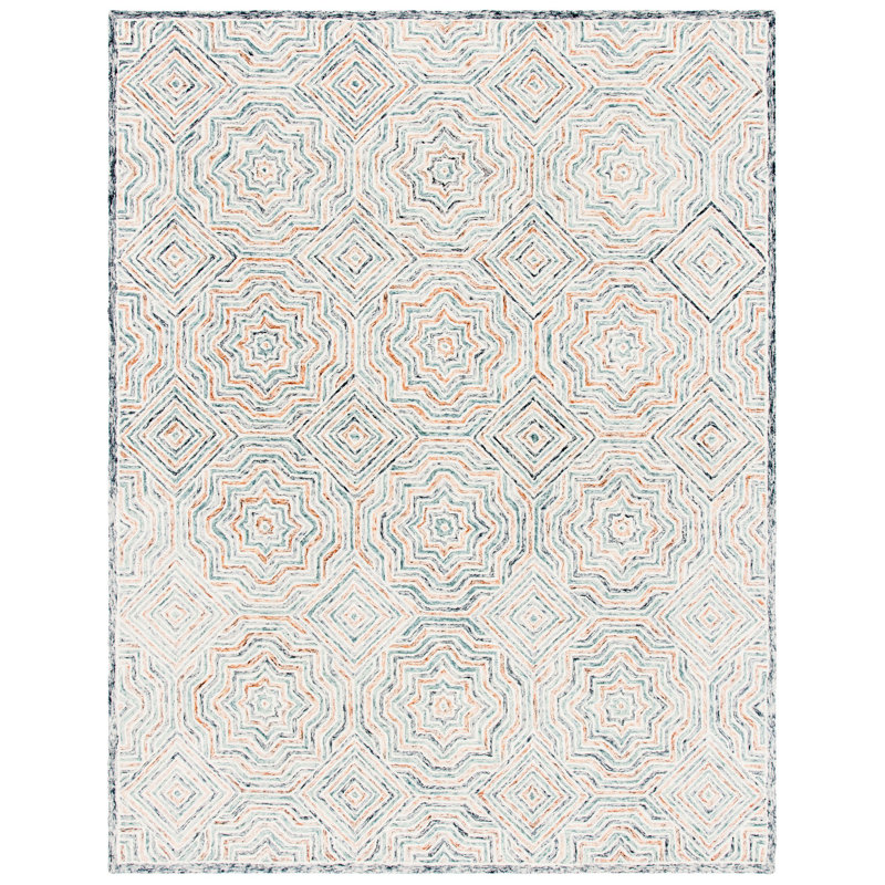 Daly Hand Tufted Wool Geometric Rug, Rectangle 9' x 12'
