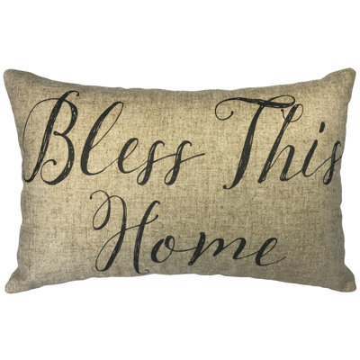  Bless This Home Linen Lumbar Pillow
