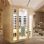 Sauna intérieur en pruche à faible champ électromagnétique pour 3 personnes avec porte en verre chauffante