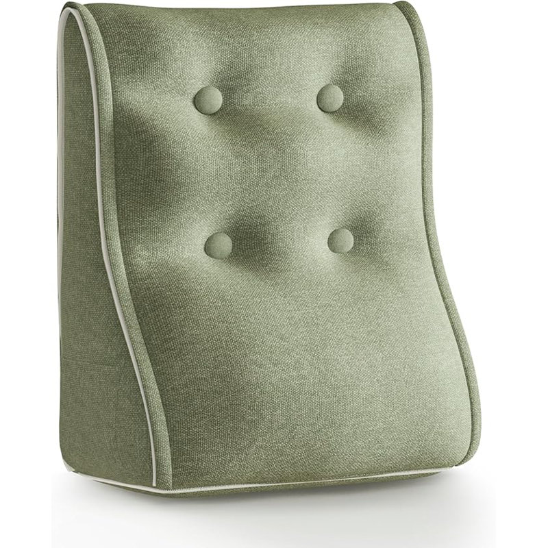 Sit-up Back Comfort Curved Wedge Reading Pillows Connectable Linen Headboard For Sitting Up In Bed Sofa Backrest Lumbar Support Cushion