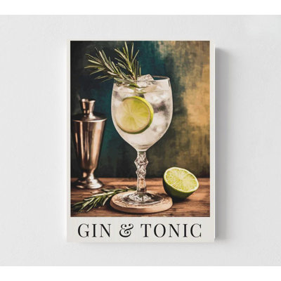 «Gin and Tonic», reproduction d'art - cuisine et bar à cocktail