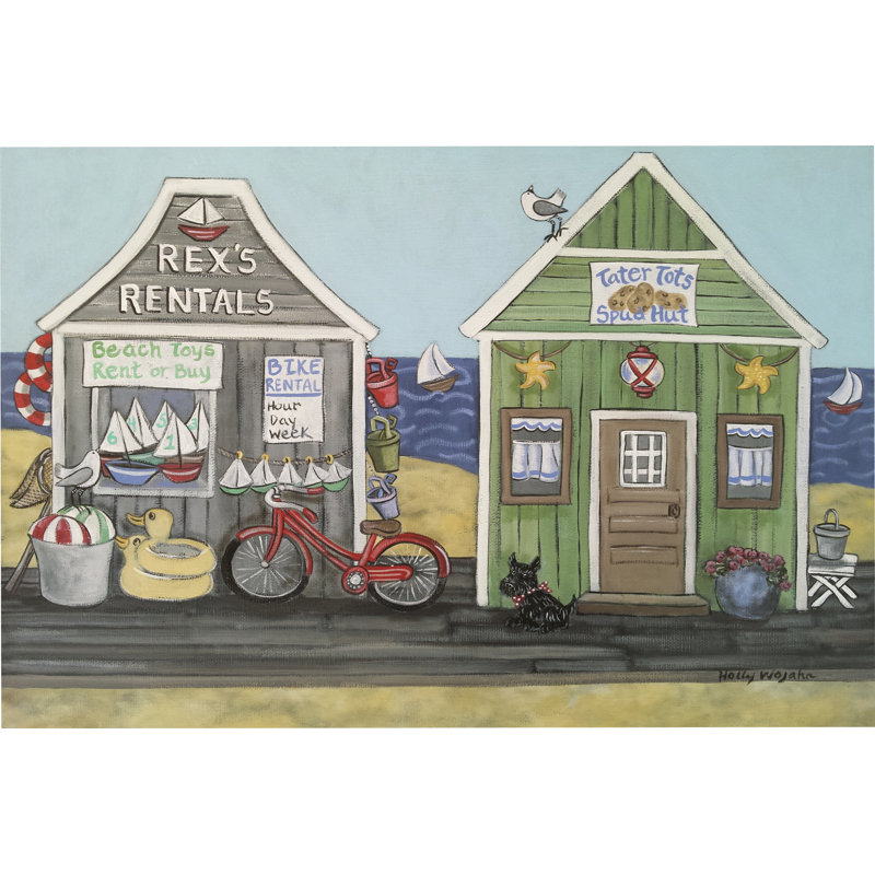 At The Beach III by Holly Wojahn - No Frame Painting on Canvas, 30cm H x 46cm W x 3.8cm D
