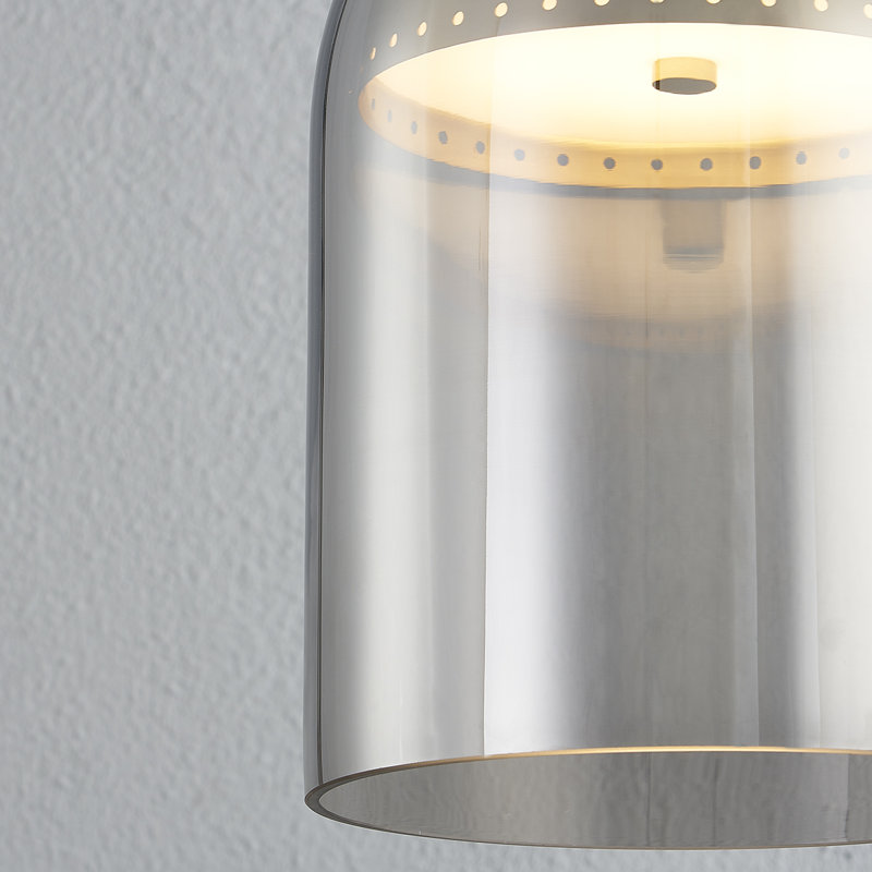 DORVAL 1 LIGHT PENDANT, 18" H x 9" W x 9" D
