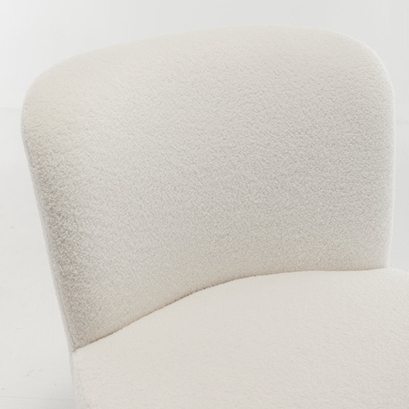 Fauteuil demi-tonneau pivotant Stevie, Blanc