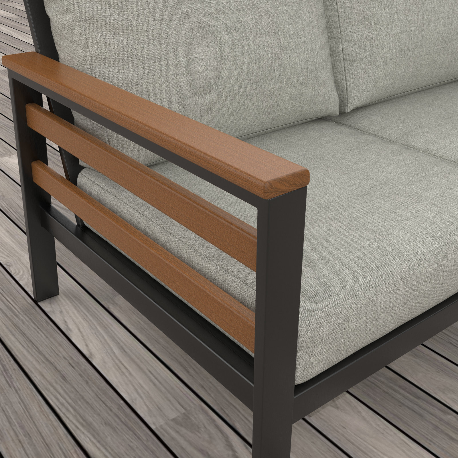 Townsend 7-Person Patio Seating Group, Canvas Granite, Brown