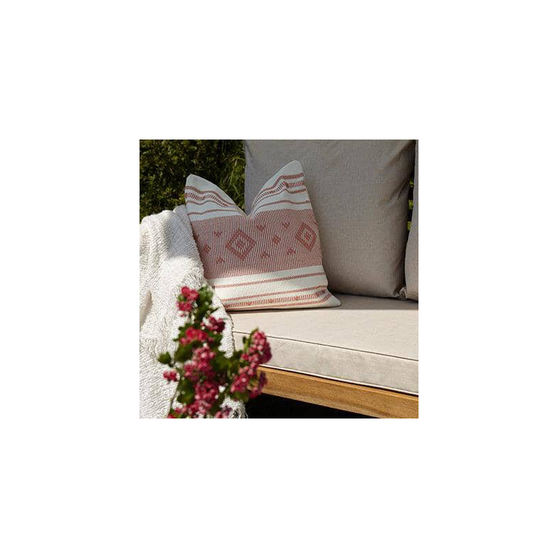 Rimasha 3 Seater Wooden Garden Armless Sofa, Beige