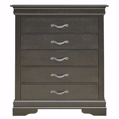 Sleek Transitional Metal Black Chest