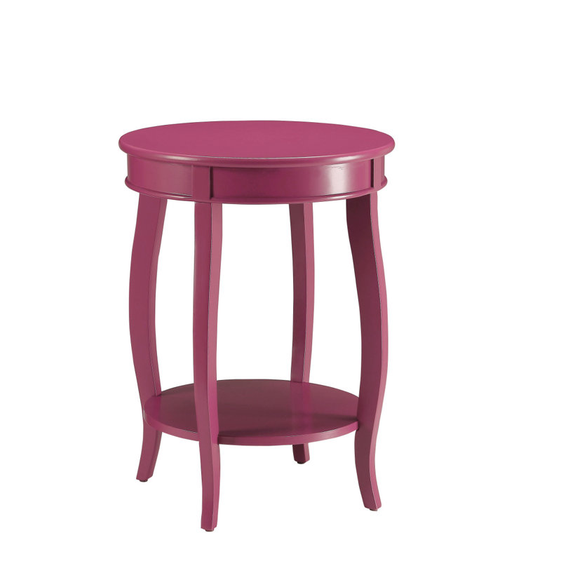 Purple Accent Table With Bottom Shelf