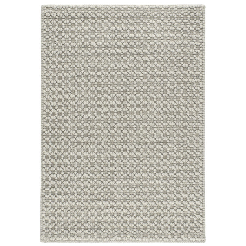 Hooper Grey Handwoven Wool Rug, Rectangle 2' x 3'