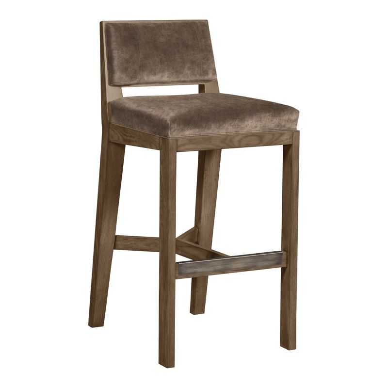 Scoville By Thom Filicia Upholstered Counter Stool with Solid Wood Frame, Hampton, Nadia Earth