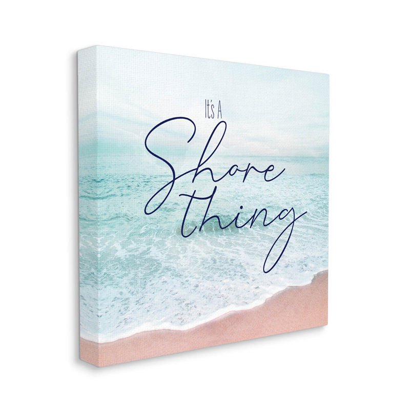 «It's A Shore Thing Summer Beach» par Natalie Carpentieri, L 17 po x H 17 po, Toile tendue
