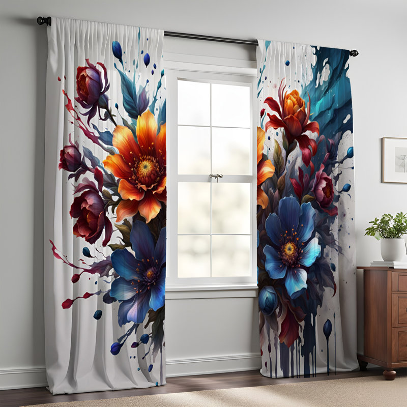 Paire de rideaux semi-transparents Edmanuel, L 20 po x L 82 po