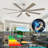 Ceiling Fan With Light, 8 Dual-finish Solid Wood Blades, Quiet Reversible Dc Motor, High Cfm, Remote Control, For Living Rooms & Covered-622773856
