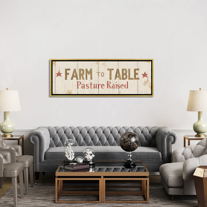 "Farm patchwork xiv" par Danhui Nai - reproduction d'art textuel panoramique sur toile, H 20 po x l 60 po x P 1,5 po
