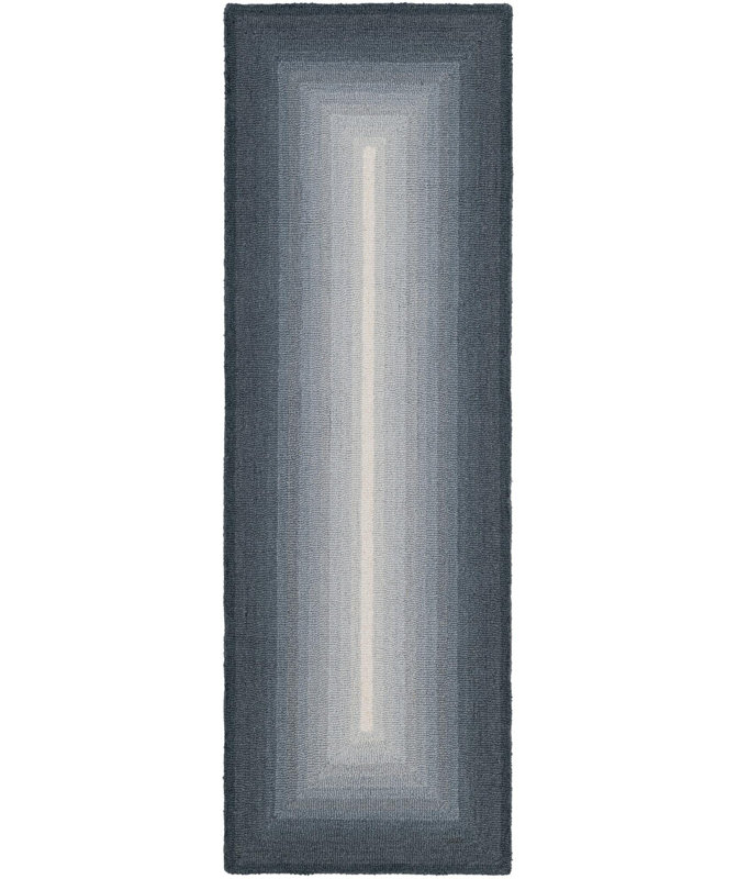  Ombre Wool Rug, Gray, Runner 2' x 6'1''