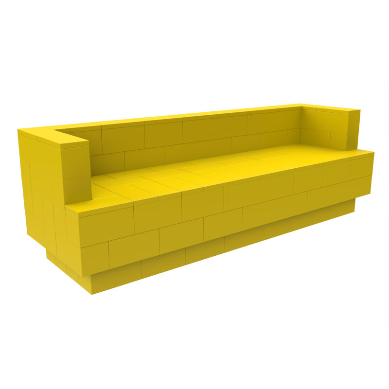 Canapé à accoudoirs carrés 96 po EverBlock, Gris foncé, 31" H x 96" W x 30" D