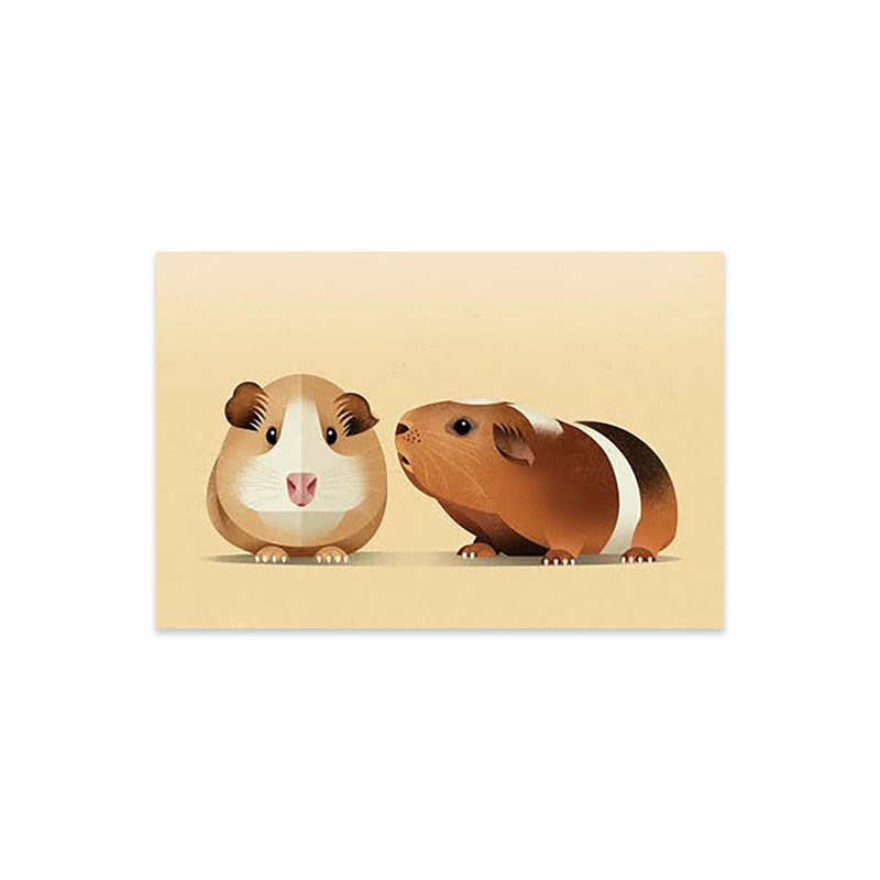 Impression de cochon d'Inde sur verre acrylique, H 16 po x l 24 po x P 0,25 po