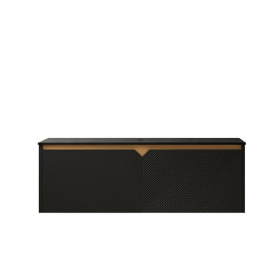 48" Cabinet With Soft Close Damper, Black Sintered Stone Countertop, Flat Pack, No Basin, Faucet, Sink Cover Plywood Cabinet, Depth,