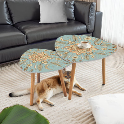 Ensemble de 2 tables basses gigognes Triangle