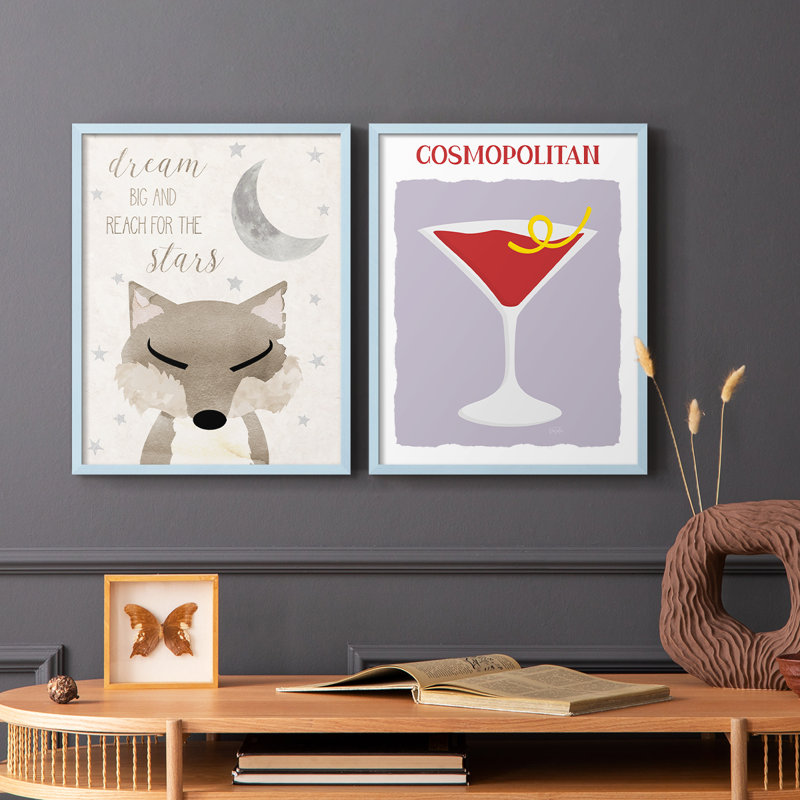 Goodnight Fox - reproduction encadrée de qualité supérieure - prête à être accrochée - aucun clou requis - aucun clou requis