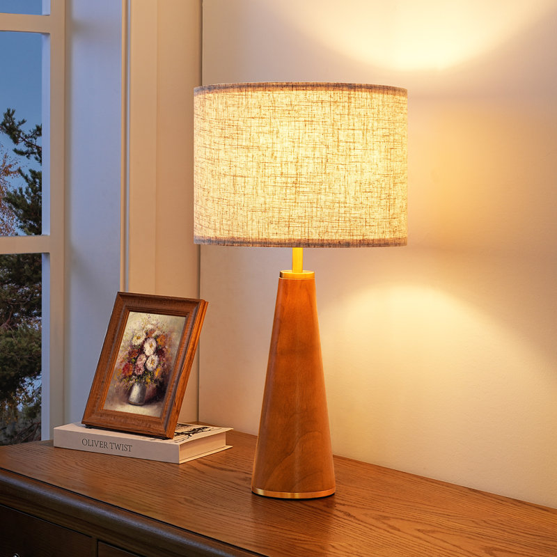 Solid Wood Base Table Lamp