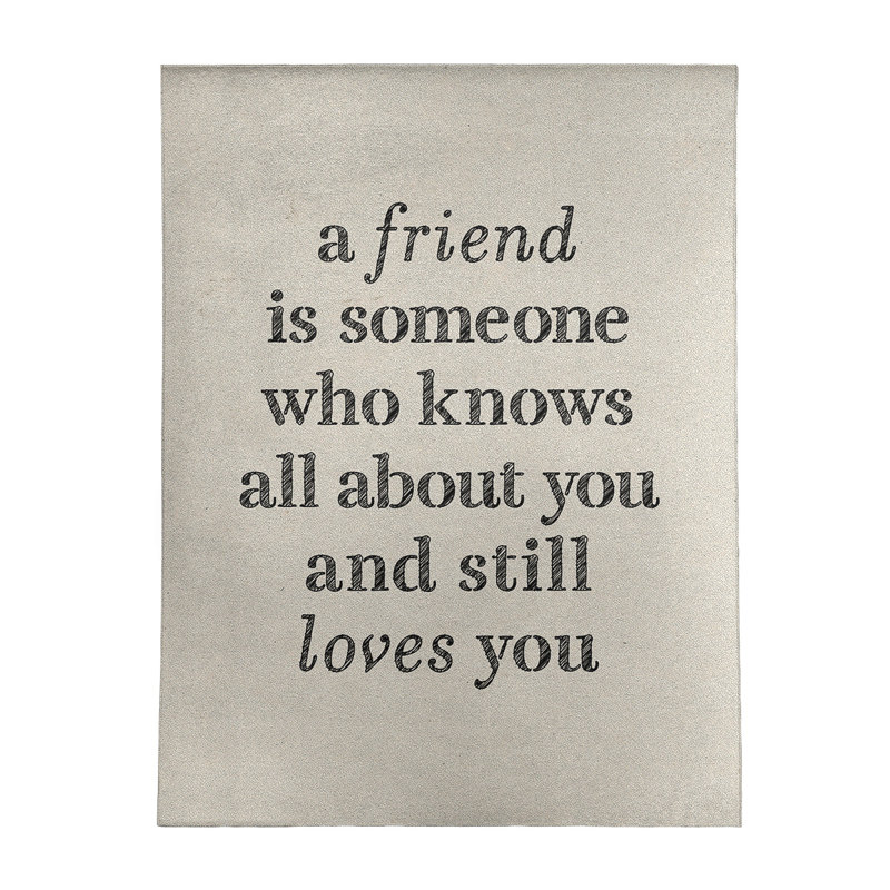 Quotes Handwritten Love & Friendship Quote Poly Chenille Rug, Rectangle 8' x 10'