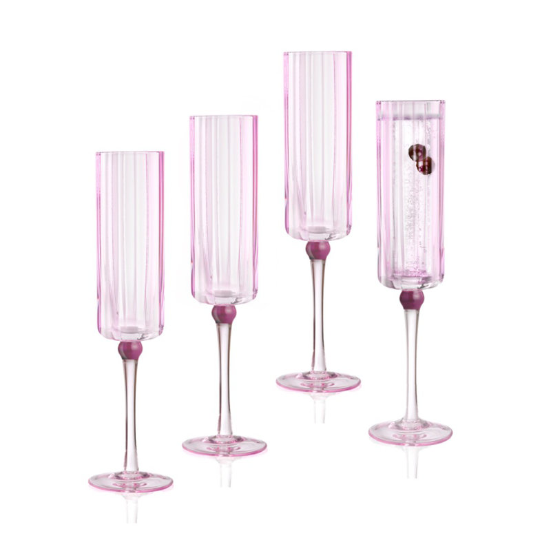 Ensemble de 4 flûtes canneberge