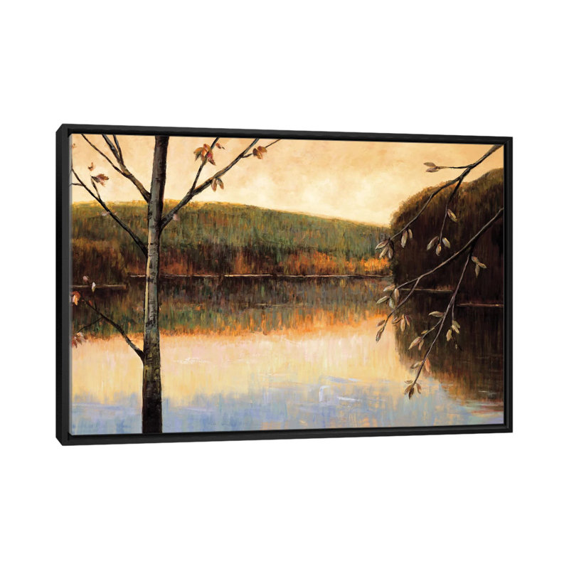 « from the lakeshore », reproduction d’art sur toile, H 40 po x l 60 po x P 1,5 po, Toile avec cadre noir, Pas de tapis