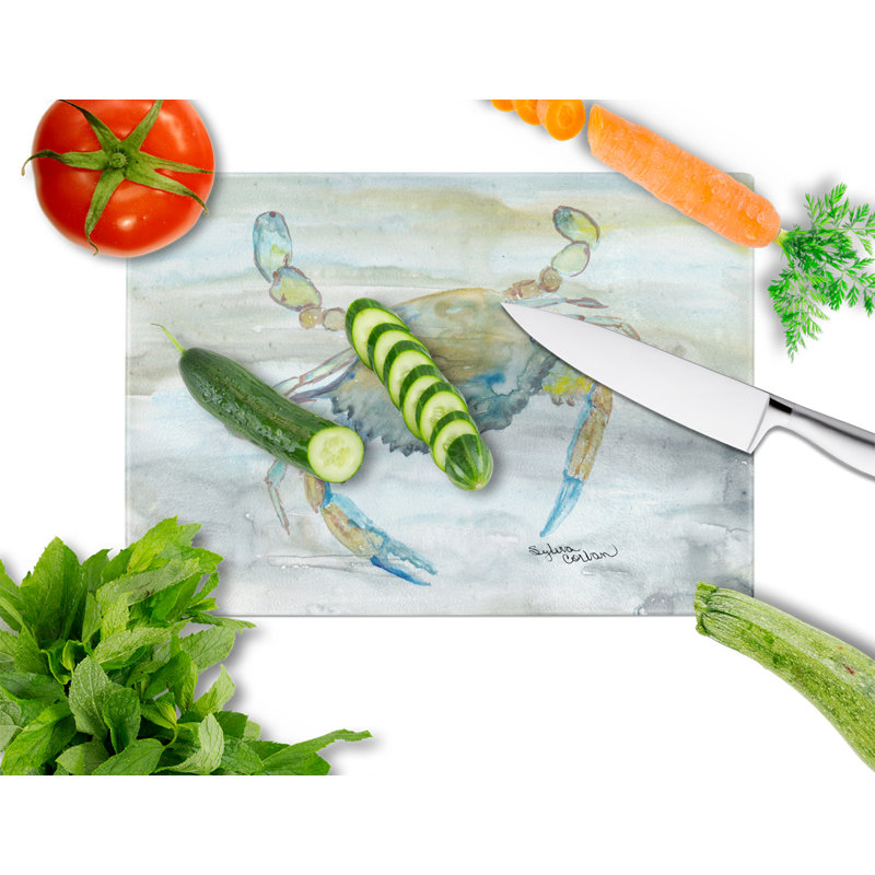 Caroline's Treasures Tempered Glass Crab Cutting Board