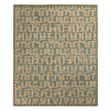 Scandinavian Hand Knotted Wool Geometric Area Rug