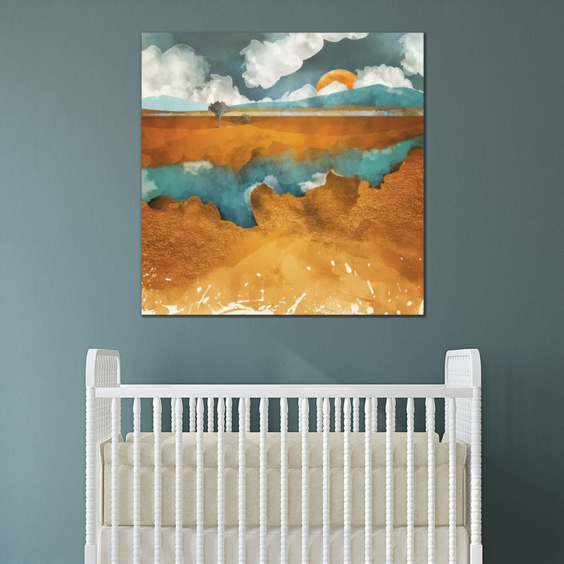 River du désert, H 12 po x l 12 po x P 0,75 po, Pas de tapis, Toile tendue