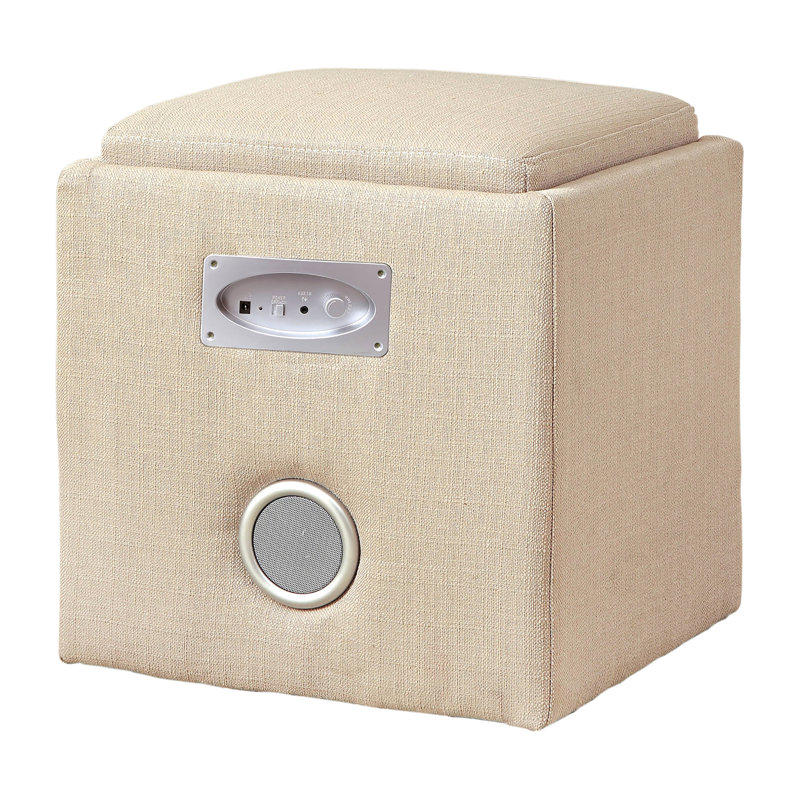 Upholstered Ottoman, Ivory