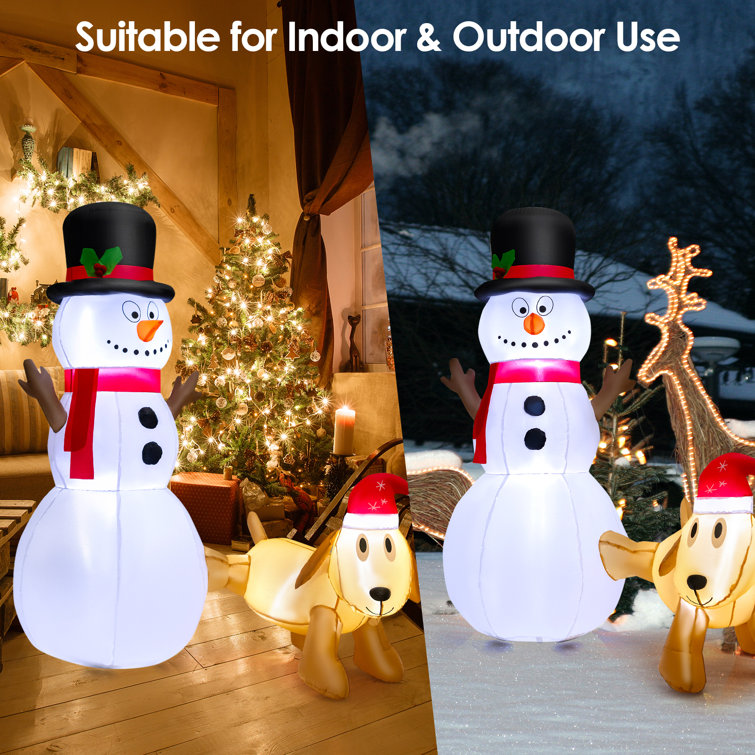 The Holiday Aisle® Snowman and Dog Christmas Inflatable Set