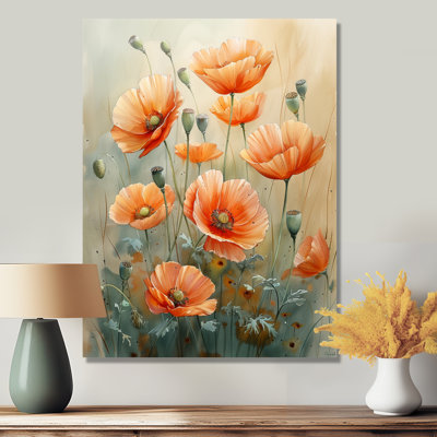 Orange Poppies Whispers Of Love - décoration murale coquelicots