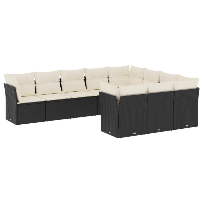Ensemble de canapé de jardin Vidaxl, Noir