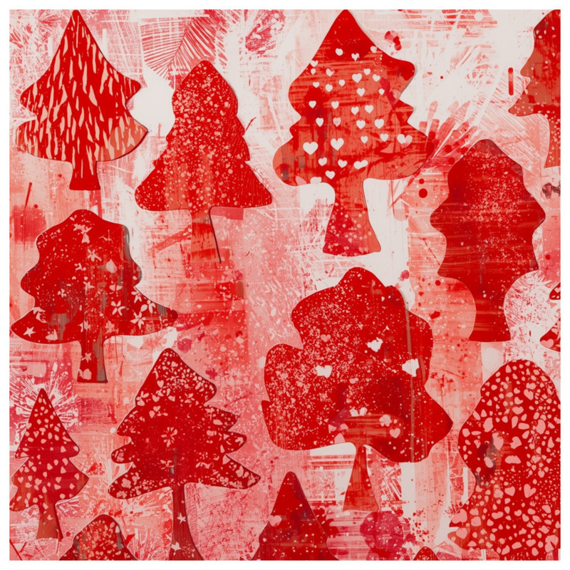 Couvertures d'arbres de Noël rouges, L 60 po x H 80 po