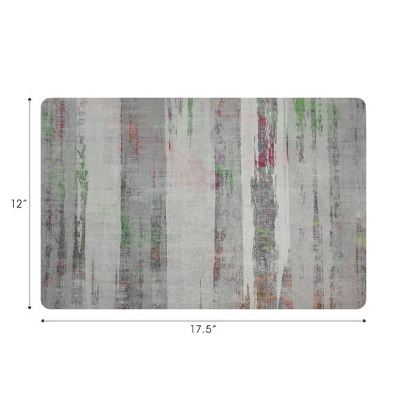 Birch Vegan Leather Rectangle Pebble Placemat, Holiday
