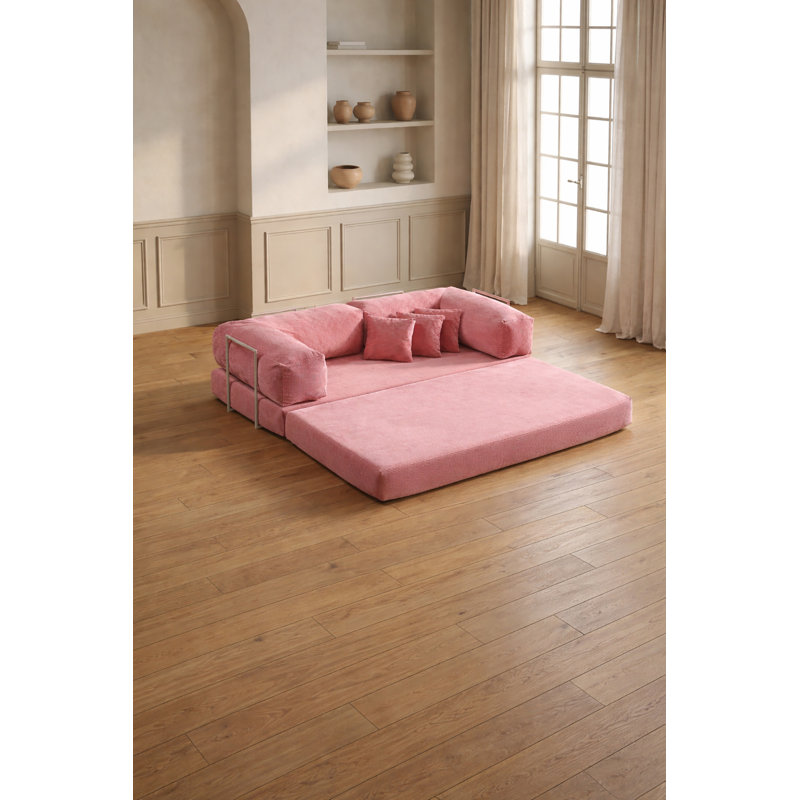 Canapé modulaire en L Blush, Rosé