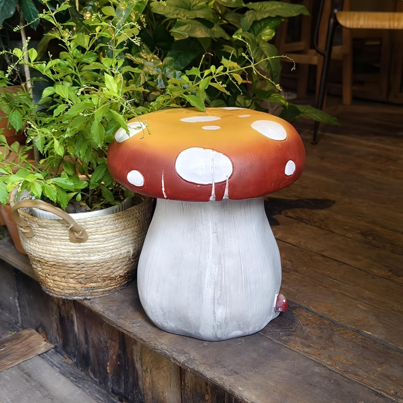Statue de champignon, tabouret décoratif de jardin intérieur et extérieur en résine