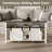 Farmhouse Coffee Table With Storage, Rustic Living Room Table With Sliding Barn Doors & Hidden Compartment, Wooden Center Table For Living Room, White-821133891