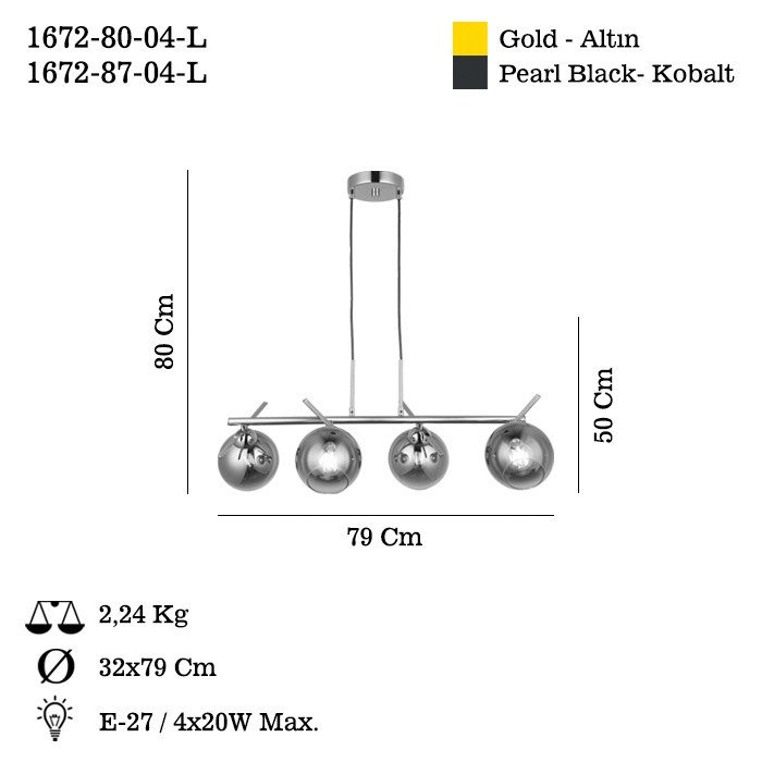 Élégant lustre doré, structure en métal, plaque de base 19,7 x 19,7 x 1,2 pouces | Hauteur réglable de 19,7 à 31,5 pouces | 4 x douilles E27 (40 W maximum) | Luminaire élégant pour le salon, la salle à manger et le vestibule