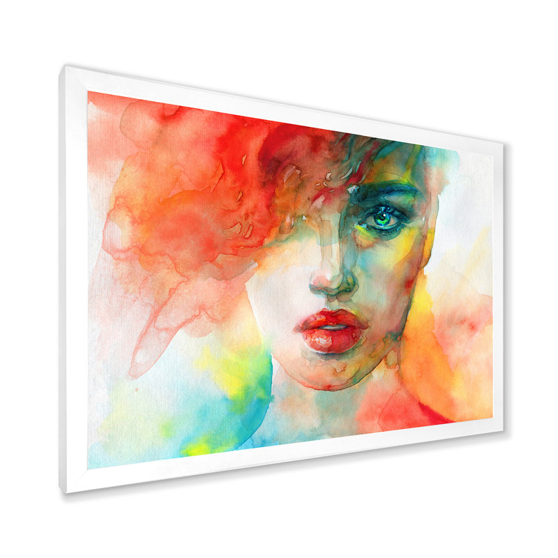 Mannequin avec maquillage Vivid IV - décoration murale sur toile glam, H 34 po x l 44 po x P 1,5 po, Cadre photo blanc