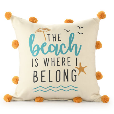 Polyester Blend Throw Square Indoor/Outdoor Pillow Cover & Insert