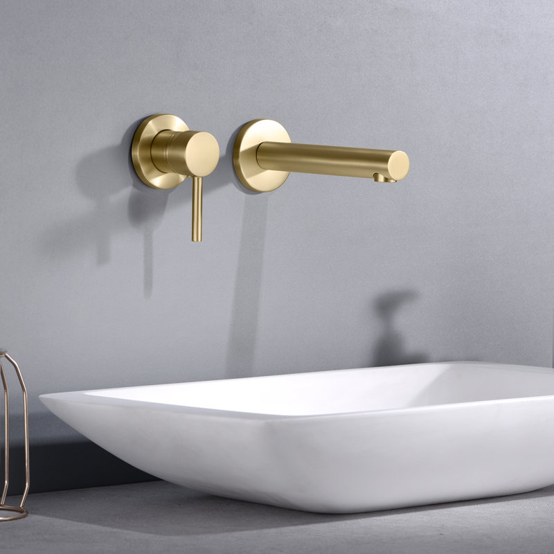 Bathroom Sink Faucet, Ssingle Handle Wall Mount Lavatory Faucet, Bathroom Vanity Faucet With Brass Rough-in Valve with Left-Handed